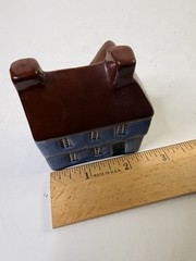 RARE Mudlen End Studio Felsham Suffolk Pottery Miniature Timbered House BLUE 13B