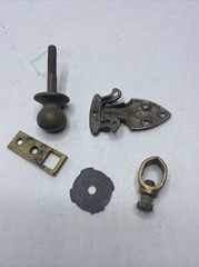 Metal Detector Finds Lot Brass? Copper? Latches Vintage Antique Parts Pieces MK