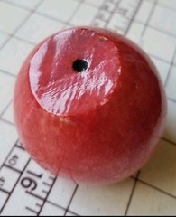 Vintage Alabaster Marble Apple Stone Fruit Italian ~ Wood Stem