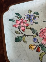 Set of 2 Vintage Cloisonné Enamel on Copper Trays Trinket Dishes READ 4.25×3.5”