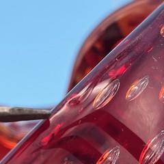MCM Murano Ruby Red Bullicante Art Glass Controlled Bubble Ashtray Dish Bowl