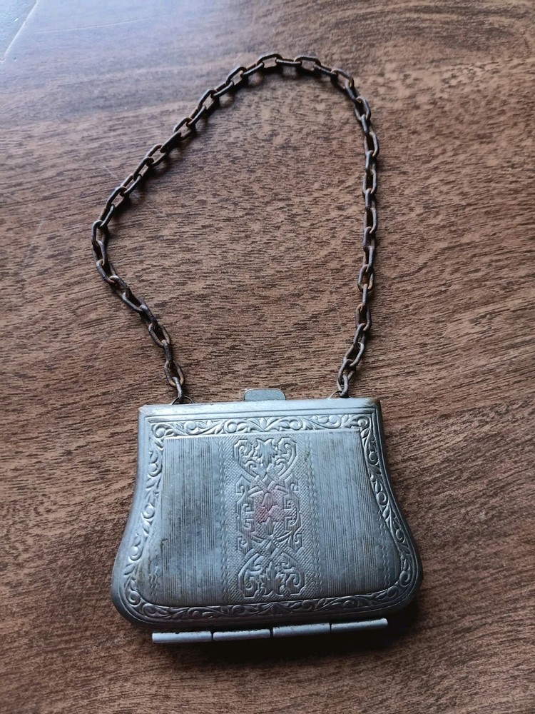 Antique Art Nouveau Small Metal Coin Purse