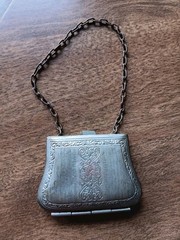 Antique Art Nouveau Small Metal Coin Purse