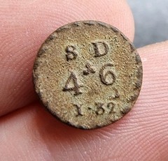 Georgian Coin Weight 4s 6d Metal Detecting Find Antique 18th Century 1.45g