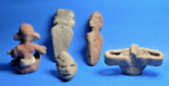 PRE-COLUMBIAN TEOTIHUACAN TERRACOTTA FIGURINES AND HEADS