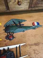 Vintage 1975 Sexton Homco Airplanes Wall Decor Set of 3 Cast Metal Planes