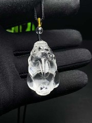 Natural White Quartz Carved Pendant