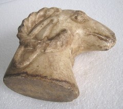 ANTIQUE MARBLE RAM GOAT STATUE BUST HAND CARVED