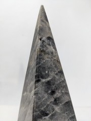 Neoclassical Solid Marble Gray Obelisk SQUARE Base Great Color Veining 5.75″