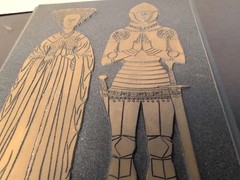 Medieval Tomb Brass Rubbing Jay Peryent & Wife Digswell, Hertfordshire,England