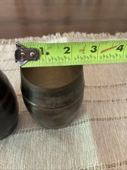 VINTAGE RARE SET OF 2 STYSON METAL BARREL MUGS MADE IN OCCUPIED JAPAN, 1950