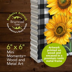 Briarwood Lane Summer Checkered Sunflowers Metal Mini Moment 6×6