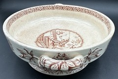 Antique 1878 Aesthetic Transferware Footed Bowl Ridgway Sparks & Ridgway Yeddo