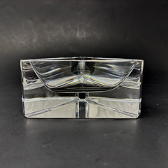 Vtg ATLANTIS Portugal Full Lead Crystal Triangle Trinket /Candy Dish MCM Style