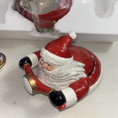 Vintage Fitz And Floyd Santa Motorcycle Cookie Jar In Styrofoam Great Condi