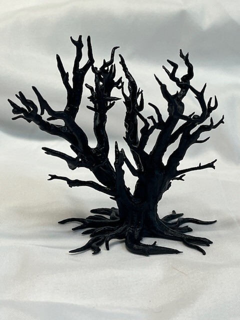 Halloween Haunted Spooky Black Dead Tree Display Ornament Tree 3D Solid Med