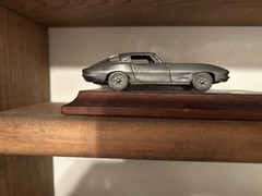 1984 Avon Pewter Car Collectibles Set of 5 as seen on Wood Bases
