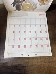 Vintage Avon Edwardian Flowers 1990 Calendar Botanical Lithograph PI-81147-9