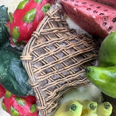 Vintage 3D Fruit Basket Wall Art in Ornate Gold Frame Italian 16”X12” Art Deco