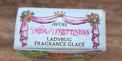 Vintage Avon Her Prettiness Ladybug Fragrance Glace Solid Perfume with Box