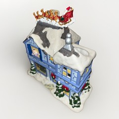Vintage PartyLite The Night Before Christmas – Musical Tea Light House 🎄