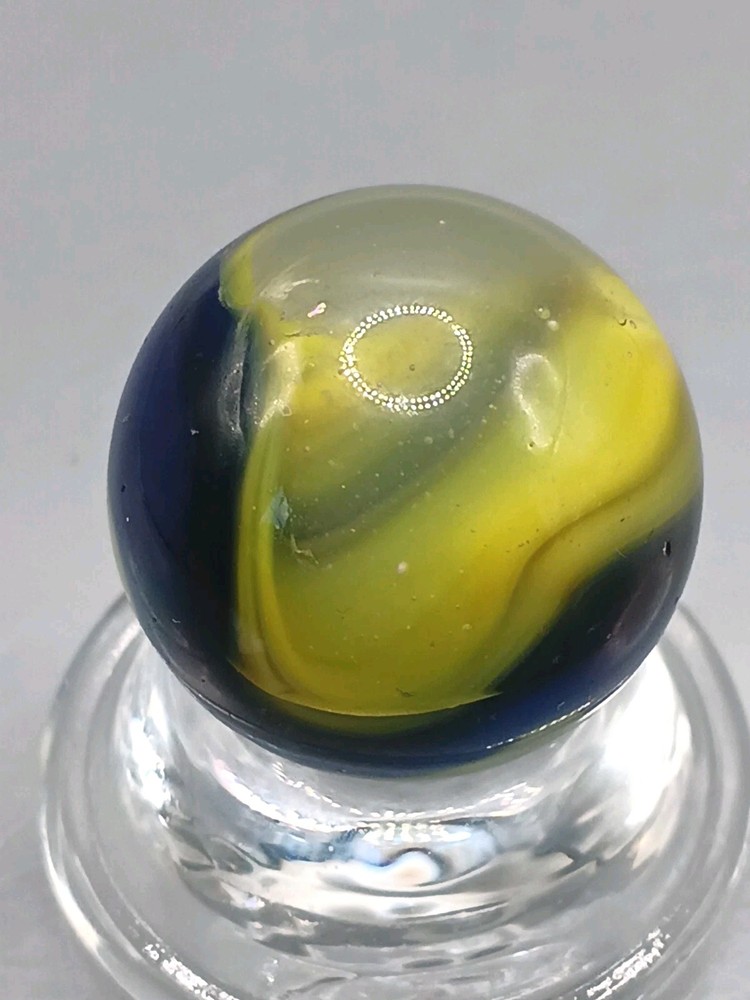 .87″ Akro Blue Egg Yolk Shooter Marble- #CE128