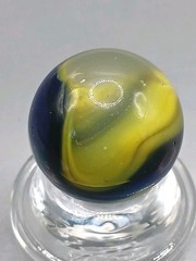 .87″ Akro Blue Egg Yolk Shooter Marble- #CE128