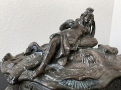 Beroude Box Copper Bronze Antique Art Nouveau Brass Sculpture French