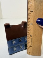 RARE Mudlen End Studio Felsham Suffolk Pottery Miniature Timbered House BLUE 13B