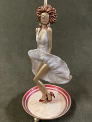 Marilyn Monroe Jewelry Display Stand White Dress Blowing Seven Year Itch 13″Tall