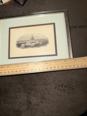 Framed Capitol Building Northeast View Steel Engraving By Charles Magnus