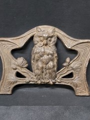 OLD Art Deco Nouveau Judd Brass OWL Book End – PARTS ONLY – Repurpose Decorative
