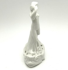 Antique Porcelain Nude Lady Hat Pin Holder Germany Art Deco Figurine 4.25”