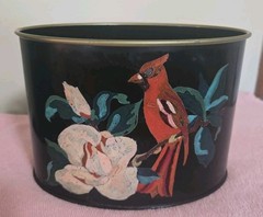 Vintage Tole Painted Black Metal Basket, Mail Desk Organizer 7″ x 4.75″ x 5″