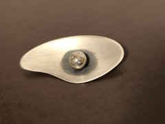 925 Silver Vintage Orb Brooch MCM Otto Robert Bade Modernist Design