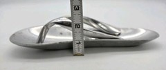 Flip Flop Sandal Trinket Dish Cast Aluminum Silver Color Beach Decor