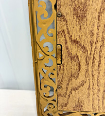 Vintage HOMCO Home Interiors Syroco Faux Wicker & Scroll Mirror Wall & 2 Shelves