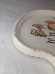 Mushroom Ceramic Wall Decor/Spoon rest Avon Hand-Painted 1980 Mushroom Shrooms