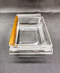 Vintage Art Deco Hinged Clear Glass Jewelry Casket / Trinket Box 1930s–40s READ