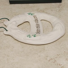 Belleek Shamrock Irish Welcome Wreath Wall Hanger Fine Parian China With Box