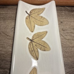 Cracker Tray Platter Country Originals Oak Leaf Pottery Colombia 14” Set Pair D6