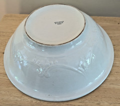 Antique W.S. George Off White Wash Basin ~ Large 14″ X 4-1/4″~ Cracks & Crazing