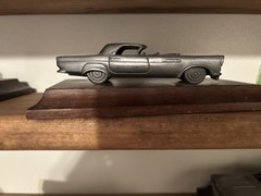 1984 Avon Pewter Car Collectibles Set of 5 as seen on Wood Bases