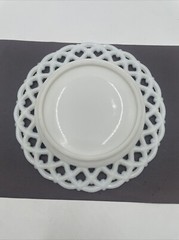 6 Westmoreland White Milk Glass Open Lace Reticulated Edge Heavy 8.5” Plate Set!