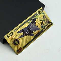 5 Pc/set USAF Fighter Jet Gold Foil Banknote Collection F16 F22 F35 B2 AH64 Gift