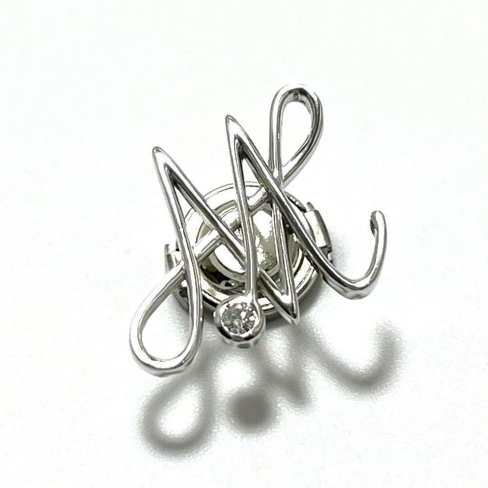 ALLNIQUE Diamond Hexagon Brooch Silver 0.05ct S Condition