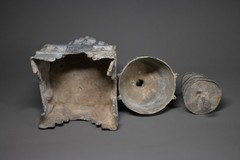 CIRCA NEAR EASTERN GANDHARAN METAL STUPA WITH BUDDHA FIGURES AND SCENES. RARE