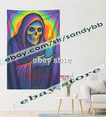 Psychedelic reaper wall tapestry energy gothic 39X59 in