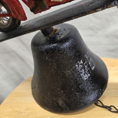 Cast Iron Motorcycle Dinner Door Bell Hand Painted Red Motorcycle Rider