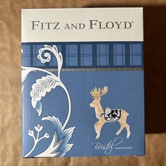 2017 Fitz and Floyd Bristol Holiday Deer Ornament Original Box & Packaging